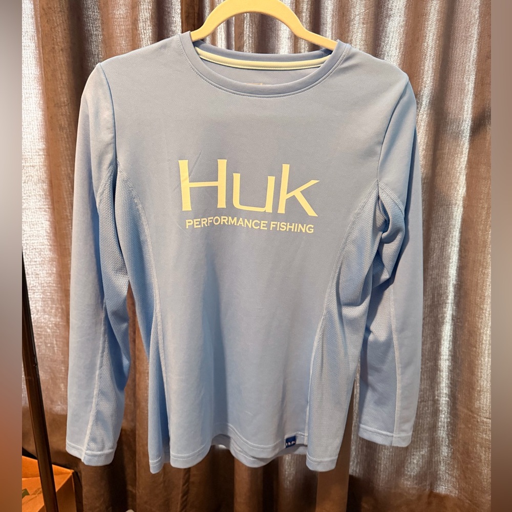 Huk Light Blue Performance Fishing Long Sleeve Shirt